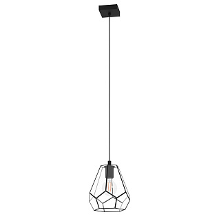 43643 Подвесной потолочный светильник (люстра) MARDYKE, 1Х40W, E27, H1100, ?230, сталь/стекло, черны