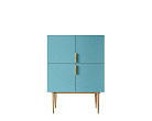 Малый комод с четырьмя дверками на высоких ножках "Line" LN13/GR1/blue №0