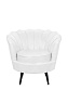 Низкое кресло ракушка Pearl White на черных ножках