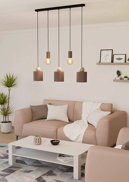 Подвес GAZZOLA, 5x40W(E27), сталь, мокка, песочный