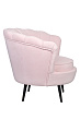Низкое кресло ракушка Pearl розовый V2 на черных ножках №2