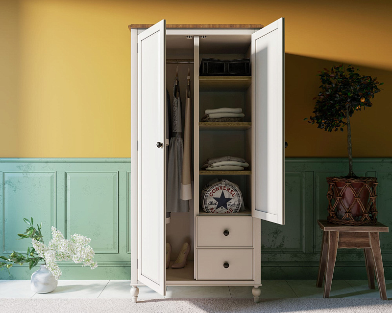 Шкаф двухстворчатый "Odri" с двумя ящиками арт od2127S в Москве Шкаф двухстворчатый "Odri" с двумя ящиками арт od2127S