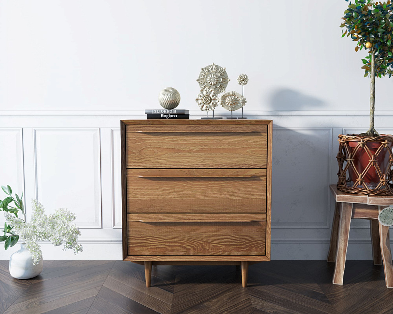 Комод в Скандинавском стиле "Bruni" на три ящика арт BR07 в Москве Комод в Скандинавском стиле "Bruni" на три ящика арт BR07