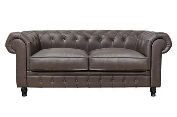 Диван из коричневой кожи Chesterfield Brown Leather 2S в Москве
