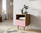 Тумбочка с нижним ящиком "Line" LN09/GR1/pink №2