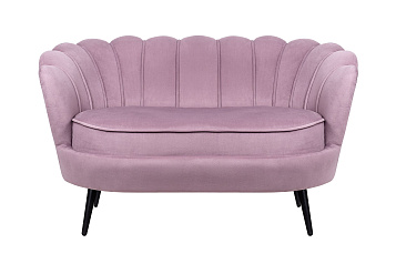 Дизайнерский двухместный диван Pearl Double Pink на черных ножках