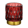 422504 Подсвечник рождественский BEZAMBY, стекло, металл/красный,золото, 70?80х70 мм