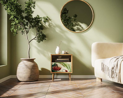 Тумбочка "Berber" с одним ящиком арт BB06/Print_55