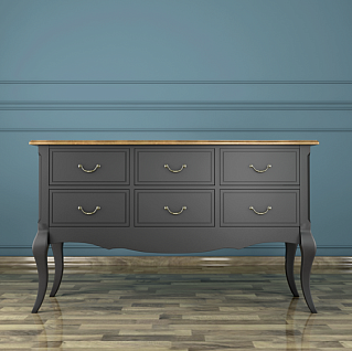 Консоль "Leontina Black" 6 ящиков арт ST9358BLK