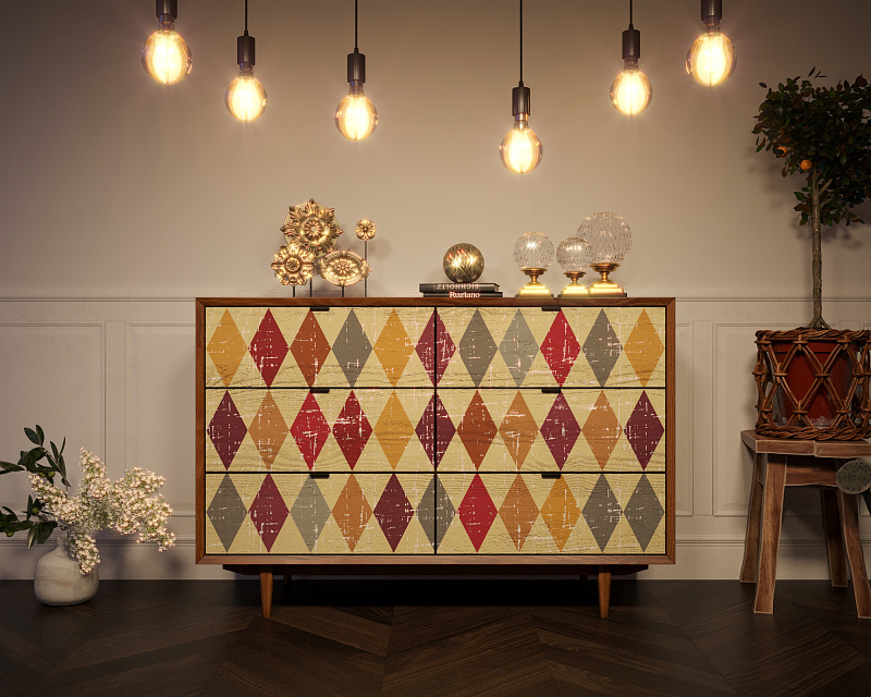 Комод "Bruni print" с шестью ящиками арт BR05P