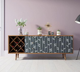 Комод "Berber" удлиненный с бутылочницей 18 принт арт BB15/Print_18