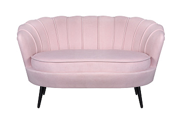 Диван ракушка Pearl Double Pink на черных ножках