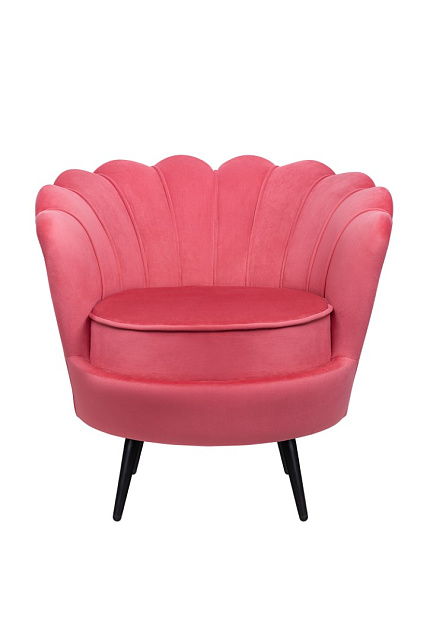 Низкое кресло ракушка Pearl Karmin на черных ножках