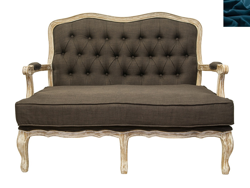 Прямой диван модерн Yareli Brown V2 синий