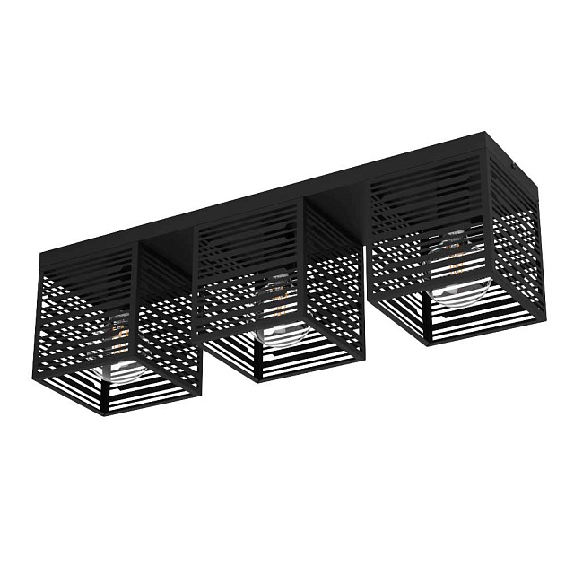 900357 Потолочный светильник PIEDRITAS, 3x40W, E27, L730, B180, H205, сталь, черный в Москве 900357 Потолочный светильник PIEDRITAS, 3x40W, E27, L730, B180, H205, сталь, черный