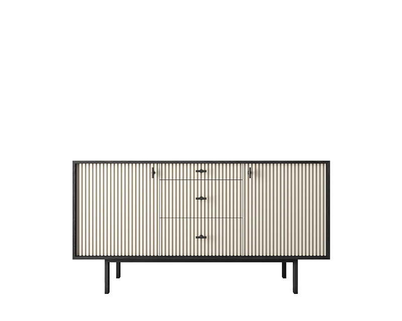 Комод две дверки и три ящика "Emerson" арт EM08/milky/L