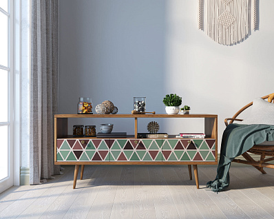 Консоль "Berber" с тремя ящиками принт 26 арт BB23/Print_26