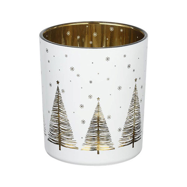 422529 Подсвечник рождественский LUKUT, стекло/белый/золото, 88?100х88 мм в Москве 422529 Подсвечник рождественский LUKUT, стекло/белый/золото, 88?100х88 мм