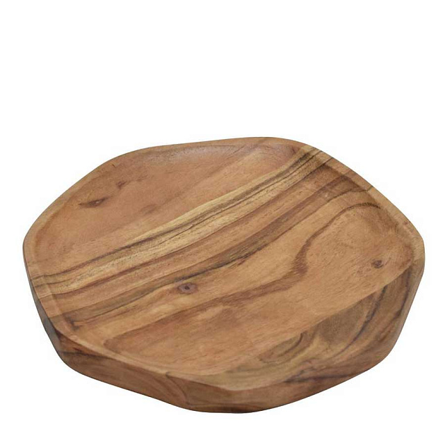 427047 Тарелка декоративная FORLEYET, L172, B170, H18, дерево, натуральный в Москве 427047 Тарелка декоративная FORLEYET, L172, B170, H18, дерево, натуральный