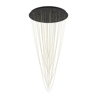 390355 Люстра диммируемая TREPUCO, 8X5,4W (LED), 3000K, 4080lm, ?780, сталь, черный/сталь, латунь