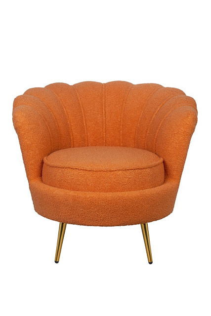 Низкое кресло ракушка Pearl Orange Boucle в Москве Низкое кресло ракушка Pearl Orange Boucle