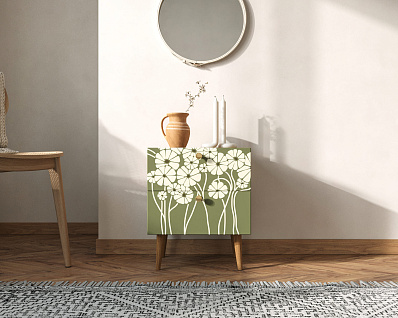 Тумбочка "Berber" с двумя ящиками 53 принт арт BB03/Print_53, разноцветная