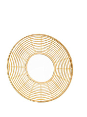 425029 Зеркало декоративное MITSUKE, B25, ?550, дерево, зеркальное стекло, натуральный