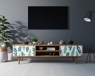 Комод "Berber" с нишей низкий под TV принт 44 арт BB49/Print_44