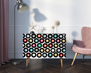 Комод "Berber" три ящика и дверка 37 принт арт BB34/Print_37