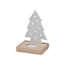 422715 Подсвечник рождественский BEKILY, фарфор, сосновое дерево/белый природный, 142х80х95 мм