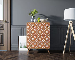 Высокий комод "Ellipse Print" с четырьмя ящиками принт 3 арт EL05/print_3