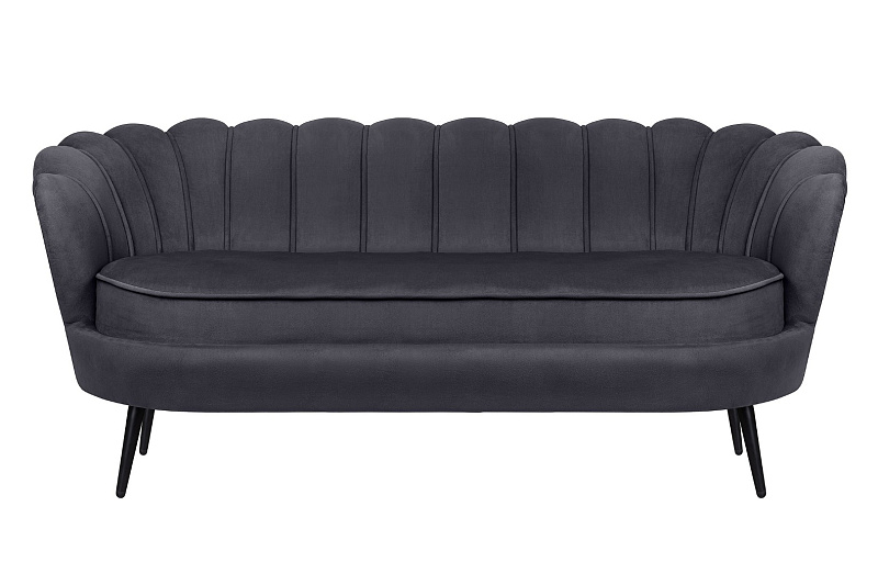 Диван ракушка для гостиниц Pearl Triple Black на черных ножках