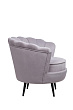 Низкое кресло ракушка Pearl Grey на черных ножках №2