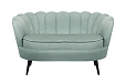 Диван ракушка Pearl Double Green на черных ножках