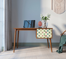 Стол рабочий "Berber" принт 24 с одной тумбой арт BB20/Print_24