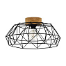 44088 Потол. светильник PADSTOW, 1х60W(E27), ?455, H205, сталь, дерево, черный, натуральный