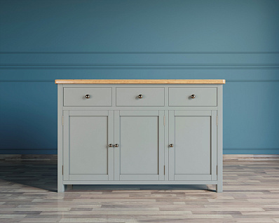 Комод "Jules Verne" 3 ящика 3 дверки серый арт JV38ETGG