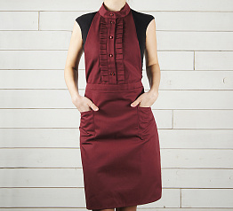 Фартук красный с оборкой