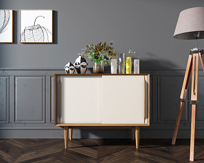 Комод в Скандинавском стиле "Bruni white" две дверки арт BR25WH