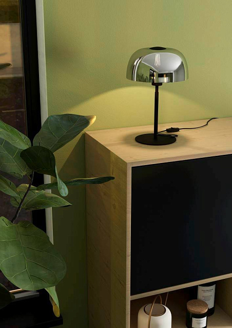 Настольная лампа SOLO 2, 1x40W(E27), сталь, черный, стекло, черный прозрачн