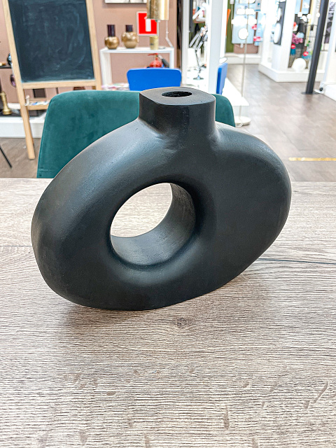 421265 Ваза декоративная MELOBODY, L255, B75, H180, дерево, черный