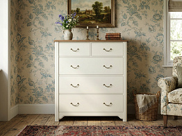 Бежевый комод "Оливия (Olivia)" на пять ящиков арт GA2005C