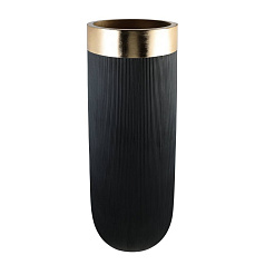428194 Ваза декоративная SKHIRA, ?460, H-1200, стекловолокно, черный, золото