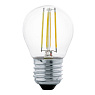 Светодиодная лампа филаментная G45, 4W (E27), 2700K, 350lm, прозрачный