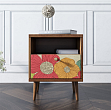Тумбочка "Berber" с одним ящиком 5 принт арт BB06/Print_05, разноцветная №0