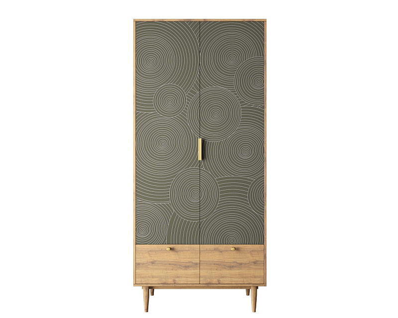 Шкаф двухстворчатый  с ящиками "Line" R26/browngrey