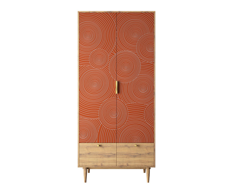 Шкаф двухстворчатый  с ящиками "Line" R26/red