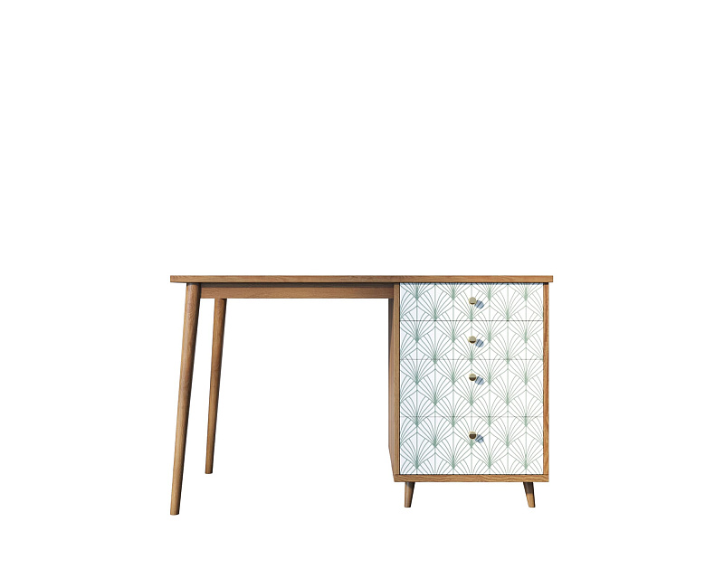 Стол рабочий "Berber" принт 38 с одной тумбой арт BB31/Print_38