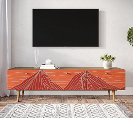 Комод "Berber" с ящиками низкий под TV 49 принт арт BB19/Print_49