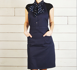 Фартук синий с бантом